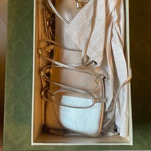 Marc Fisher gold Wrap sandals